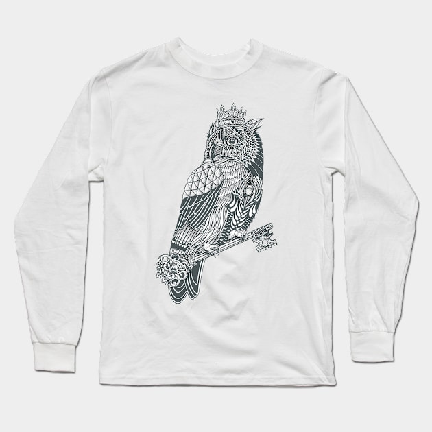 Owl King Long Sleeve T-Shirt by rcaldwell